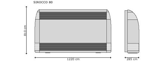 Габаритные размеры осушителя воздуха PSA SIROCCO-80 (3,4 л/ч)