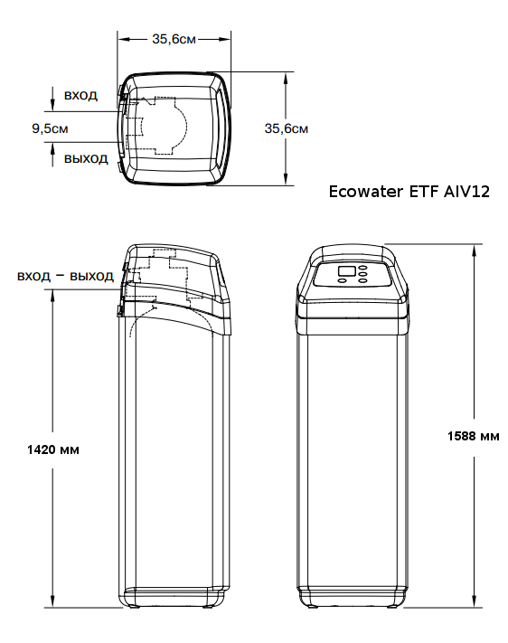 Обезжелезователь Ecowater ETF AIV-12 с аэрацией (до 1,4 м3/ч)