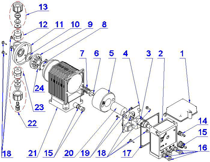Обратный клапан (напорный) 125193 в составе для насоса-дозатора Bayrol DE (позиция 12):